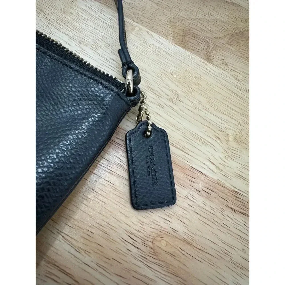 Coach Corner Zip Wristlet in Crossgrain Leather Stylish & Durable Leather Wallet